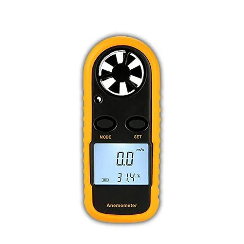 Yellow-Black Anemometer Digital Lcd Wind Speed Meter