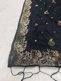 Black Banarasi Cotton Dupatta