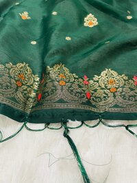 Green cotton dupatta