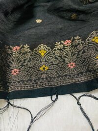 Black Cotton Silk Dupatta