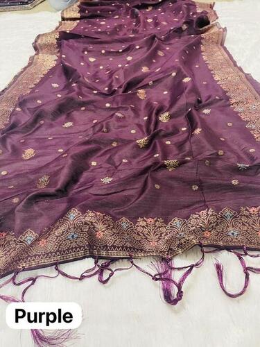 Purple Cotton Silk Dupatta