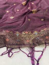 Purple cotton Silk dupatta