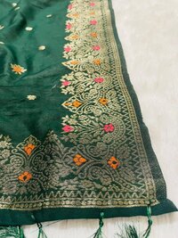 Green cotton Silk dupatta