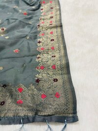 Grey cotton Silk dupatta