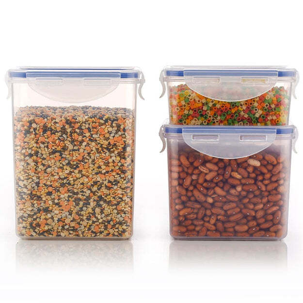CLASSICS RECTANGULAR PLASTIC AIRTIGHT FOOD STORAGE CONTAINERS WITH LEAK PROOF LOCKING LID STORAGE CONTAINER