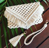 Macrame Crossbody Sling Bag - Cotton Material, Custom Color & Design Options | Hand-woven, Soft Crochet, Ideal For Beach, Travel & Daily Occasions