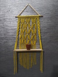 Macrame Plant Hanger - Color: Yellow