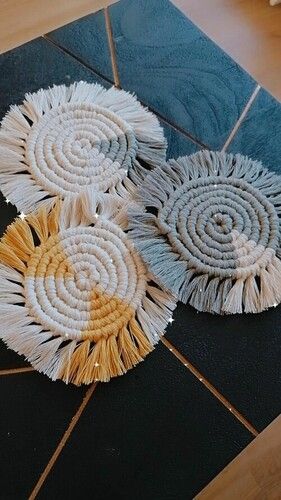 Macrame Table Runner, Placemats, coaster and Cu