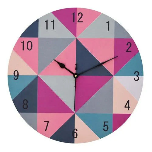 Multicolor Wooden Round Colorful Wall Clock