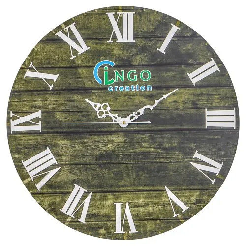 Wooden Forest Green Wall Clock