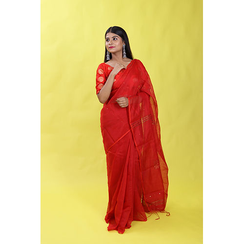 Casual Red Handloom Saree