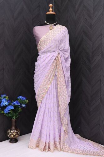 Faux Georgette Saree                                                                                               .