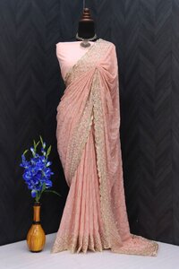 Faux Georgette Saree                                                                                               .