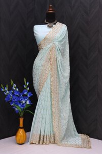 Faux Georgette Saree                                                                                               .