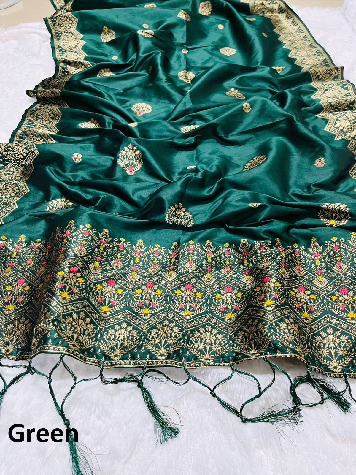 Green Soft Banarasi Silk Dupatta