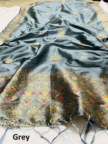 Grey Soft Banarasi Silk Dupatta