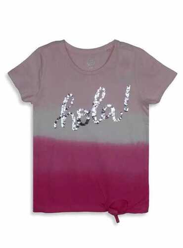 COOL CLUB GIRLS DIP DYED TOP WITH SEQUINS