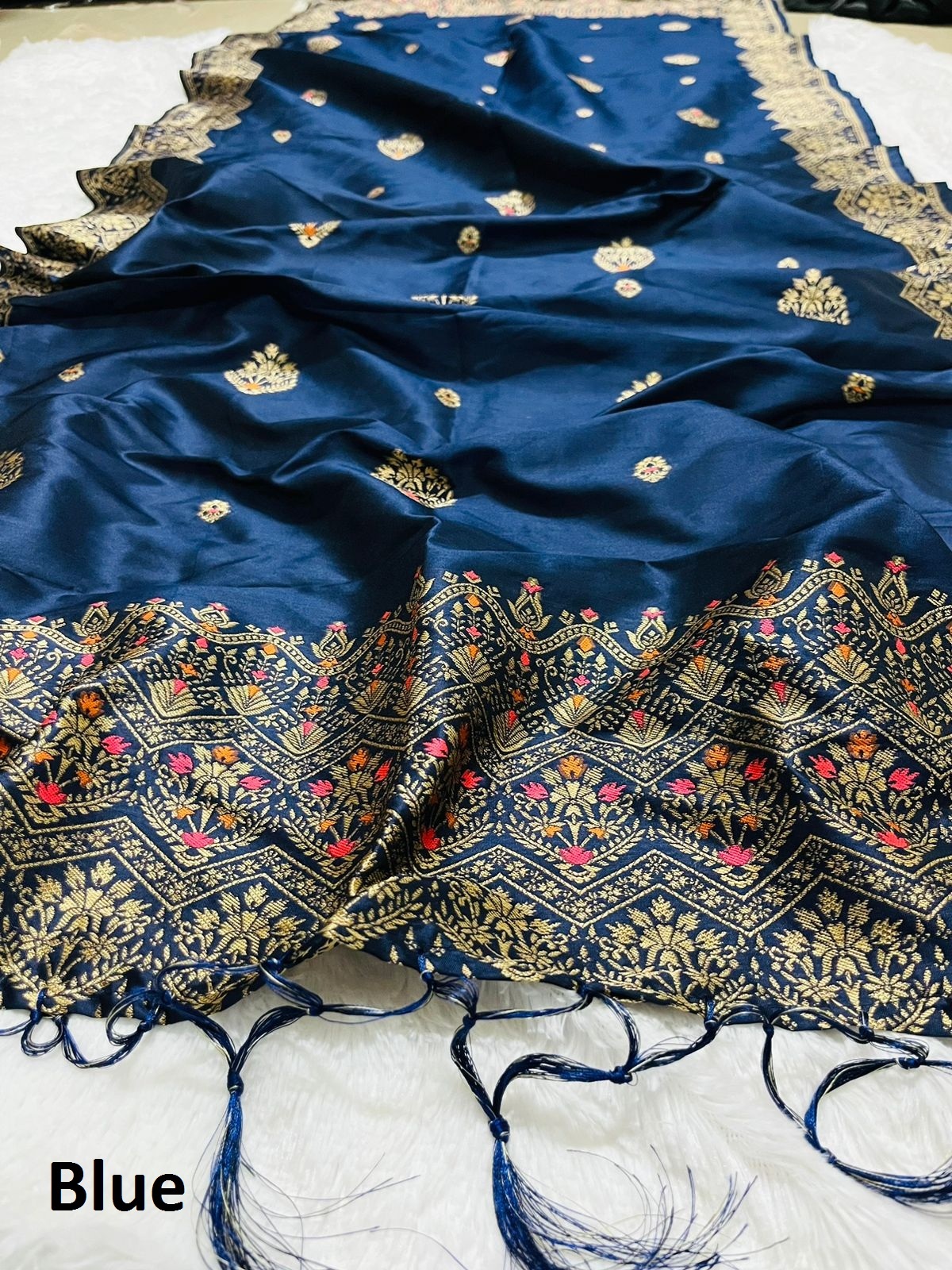 Blue Soft Banarasi Silk Dupatta