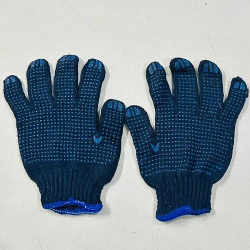 Quick Dry Pvc Dotted Blue Safety Gloves