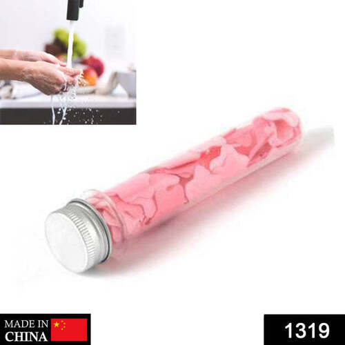 PORTABLE HAND WASHING BATH FLOWER SHAPE PAPER SOAP STRIPS IN TEST TUBE BOTTLE