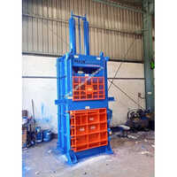 Vertical Baler Machine - Automatic Operation, Blue Painted Finish | Electric Power Source, Warranty Included For Efficient Corrugated Box Use