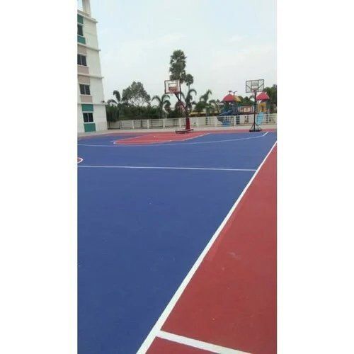 Blue Synthetic Basketball Flooring