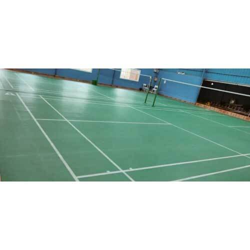 Green Synthetic Basketball Court