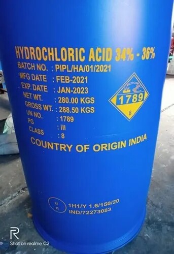 Hydrochloric Acid 34 - Industrial Grade Liquid Solution | Inorganic Acid for Industrial Applications