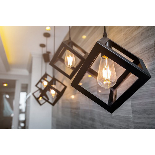 Cube Hanging Light - Black Color, E-27 Holder | Modern Style, Electric Power Source, Different Sizes Available