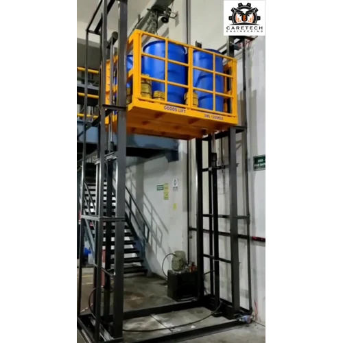 Hydraulic Double Mast Goods Lift Car Dimension: Customized