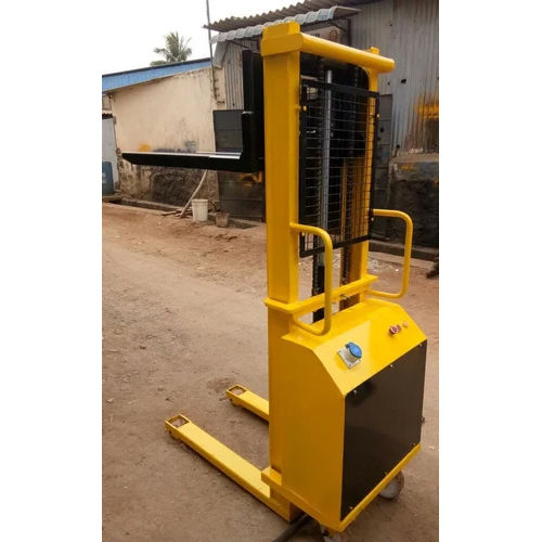 Hydraulic Semi Electric Stacker - 3M Height, Yellow Color, 180Kg Weight | High Quality, Durable, Strong, Warranty Included