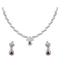 Designer Silver CZ Necklace