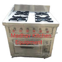 Four Burner Range - Stainless Steel, Standard Size, Silver Color | Low Pressure Psi, Industrial & Commercial Use, Flame Failure Protection