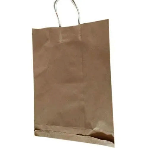 Moisture Proof Brown Plain Paper Shopping Bag