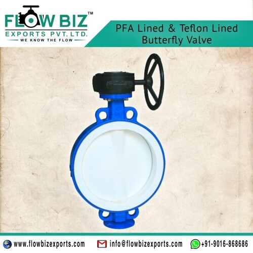 Chemical Grade PTFE Lined Butterfly Valve Manufacturer Vapi Gujarat