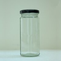 250 Ml. Bamboo Glass Jar - Color: Transparent