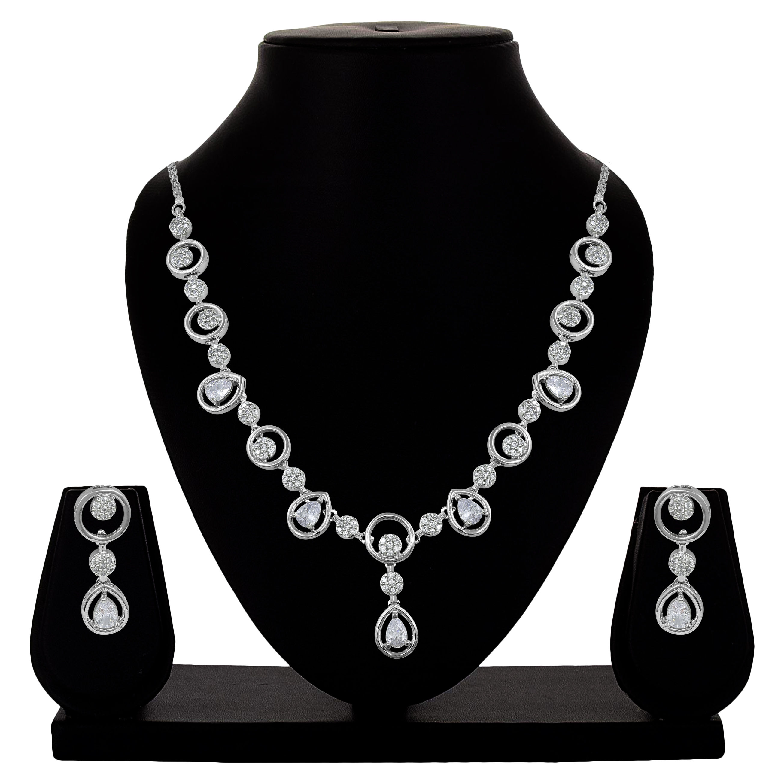 Graceful Oval AD Necklace Set