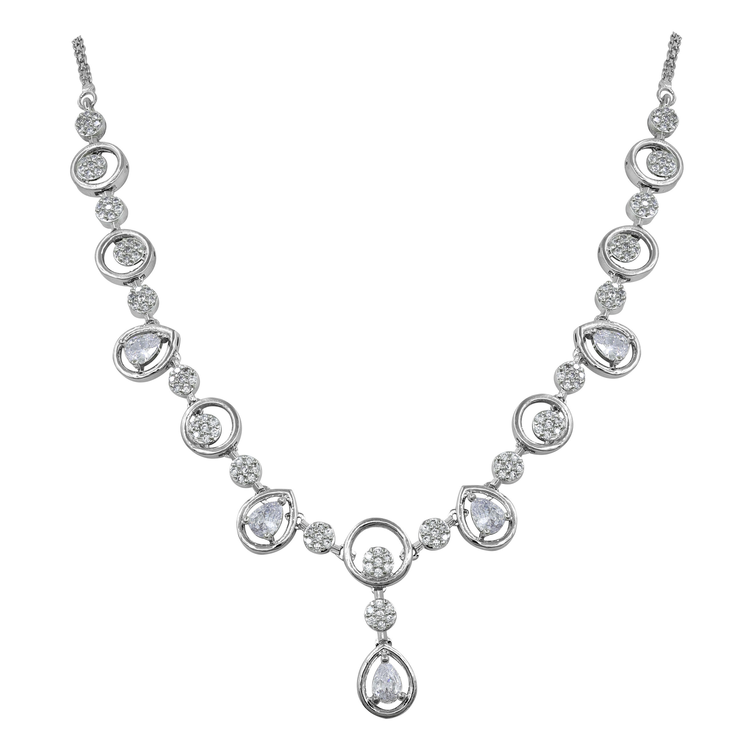 Graceful Oval AD Necklace Set