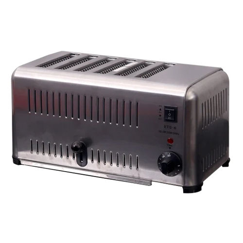 6 Slice Commercial Toaster Machine - Material: Stainless Steel