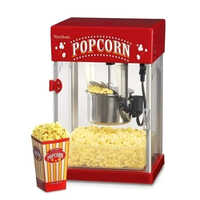 Pop Corn Machine - Stainless Steel & Glass, 20 Kg/hr Capacity, Red-transparent Color | Ideal For Hotels, Restaurants, Canteens, And Hospitals, 1-year Warranty