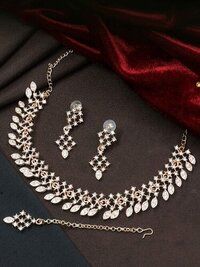 Diamond Petal Delight Choker Necklace Set