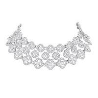 Floral Luster - Austrian Stone Silver Plated Choker Set