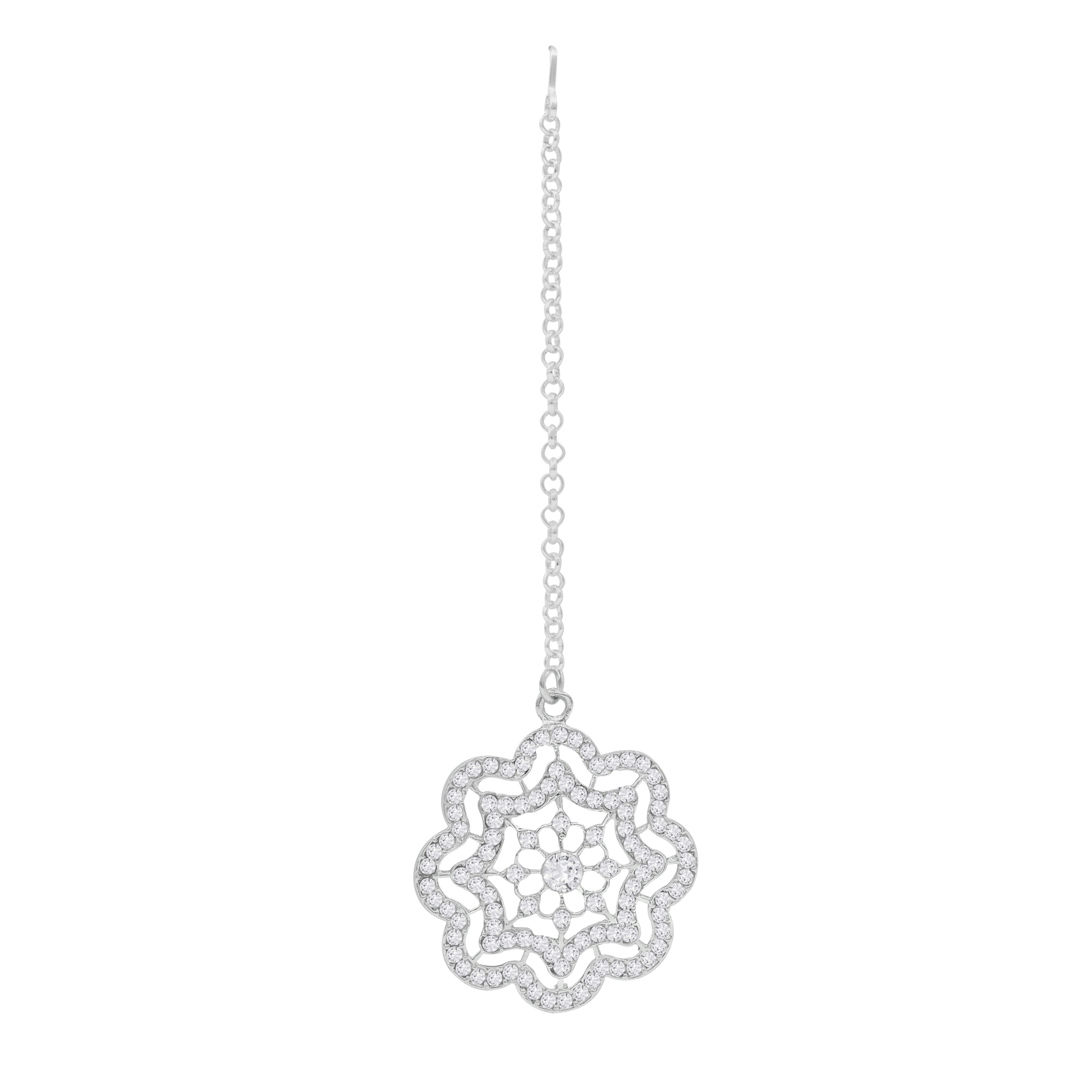 Floral Luster - Austrian Stone Silver Plated Choker Set
