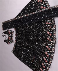 Black Colored Designer Party Wear Embroidery Work Lehenga Choli