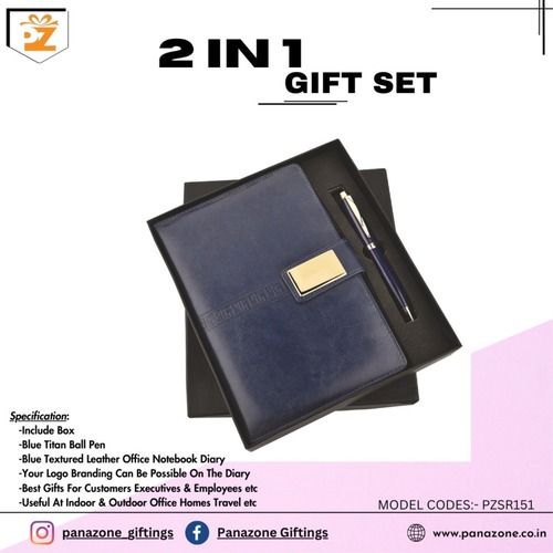 Corporate Classic Black Leather Diary and Pen 2 In 1 Gift Set PZSR151