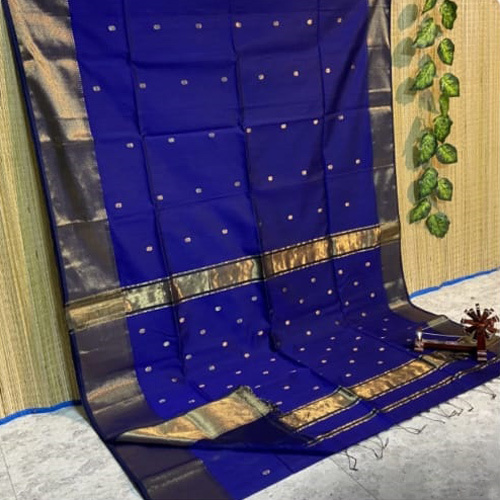 Handloom Cotton Silk Fabric Jamdani Saree With Blouse