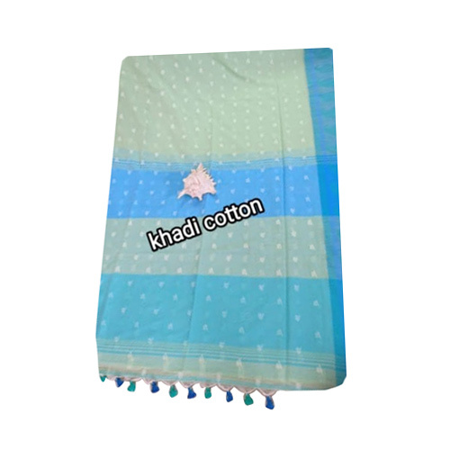 Premium Handloom Cotton Fabric Jamdani Saree With Blouse