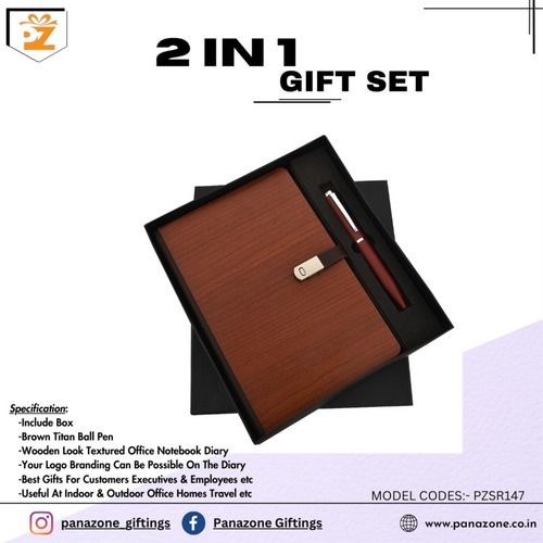 2 In 1 Ball Pens Diary Classy Premium Gift Product For Offices Ideal For Professional Pzsr147