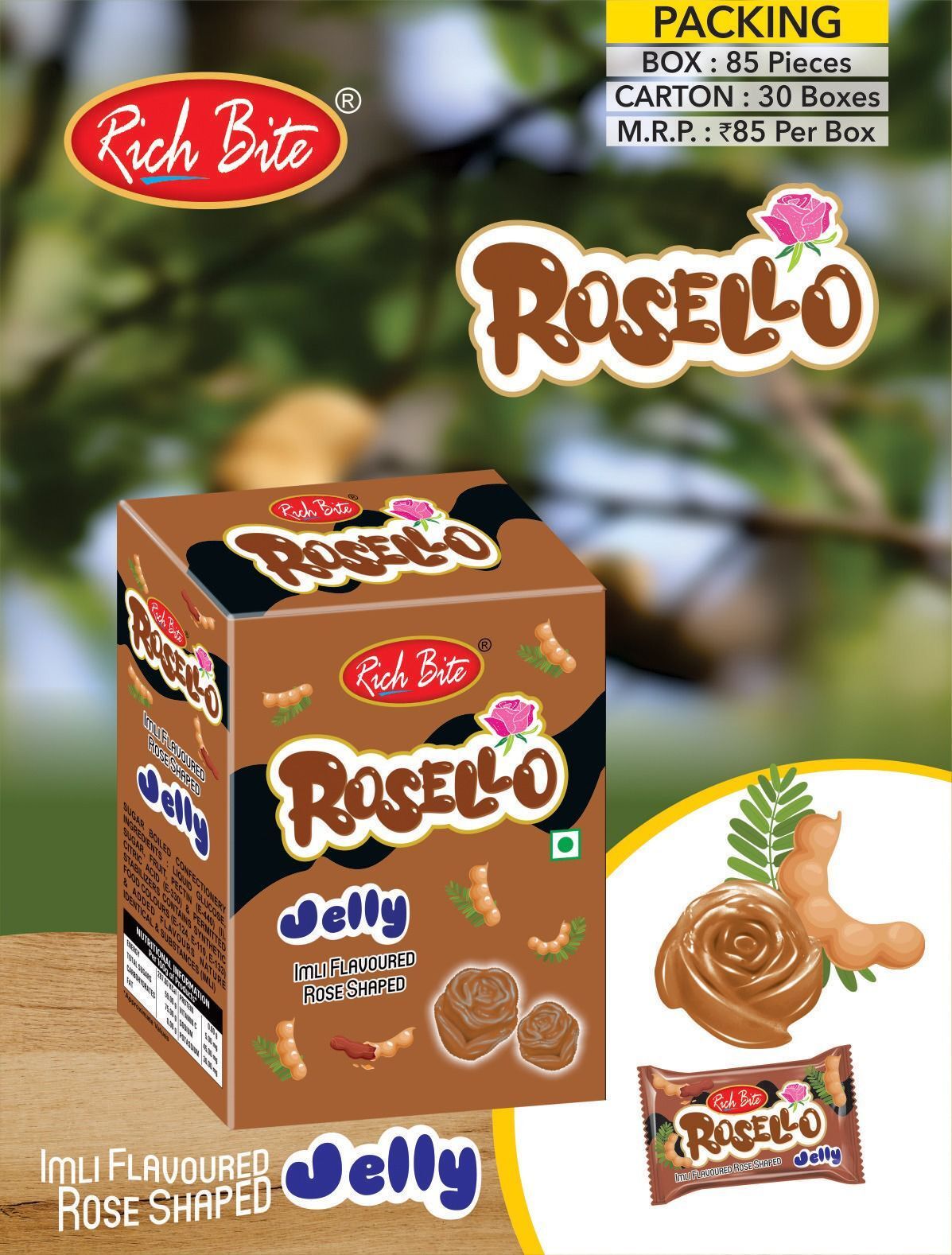 Rosello Strawberry Flavoured Rose Shaped Jelly