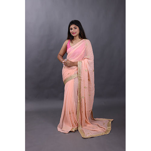 Casual Peach Designer Saree